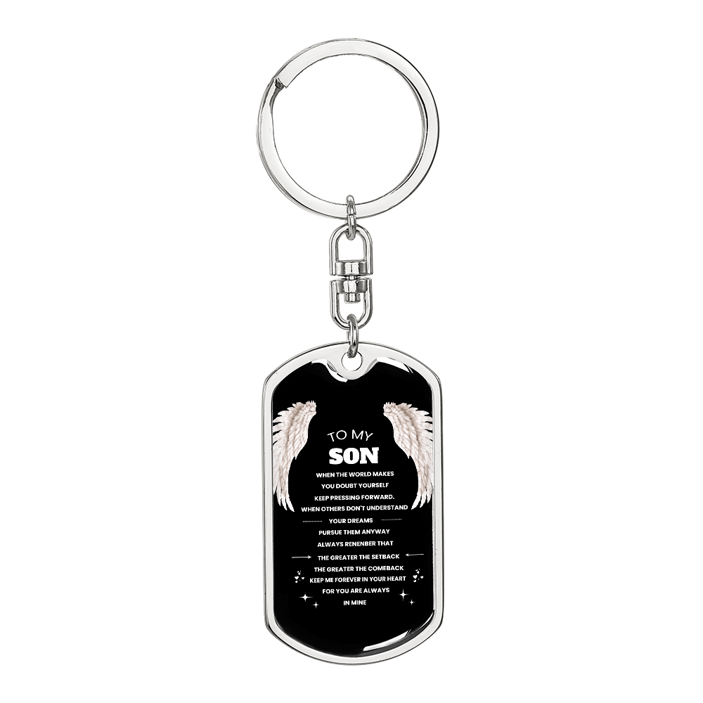 To Son | Keep Pressing Forward | Personilized Option | Dog Tag