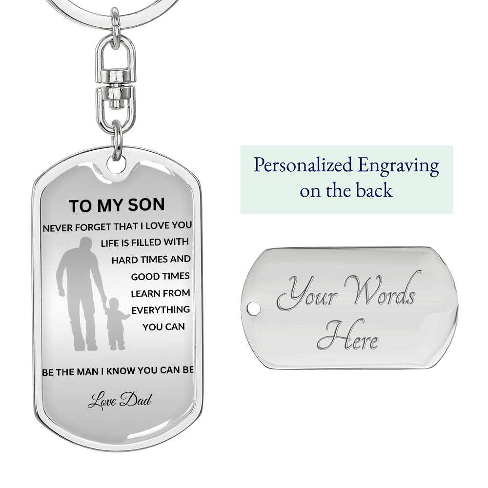 To Son From Dad | Personilized Option Dog Tag | Learn From Everything