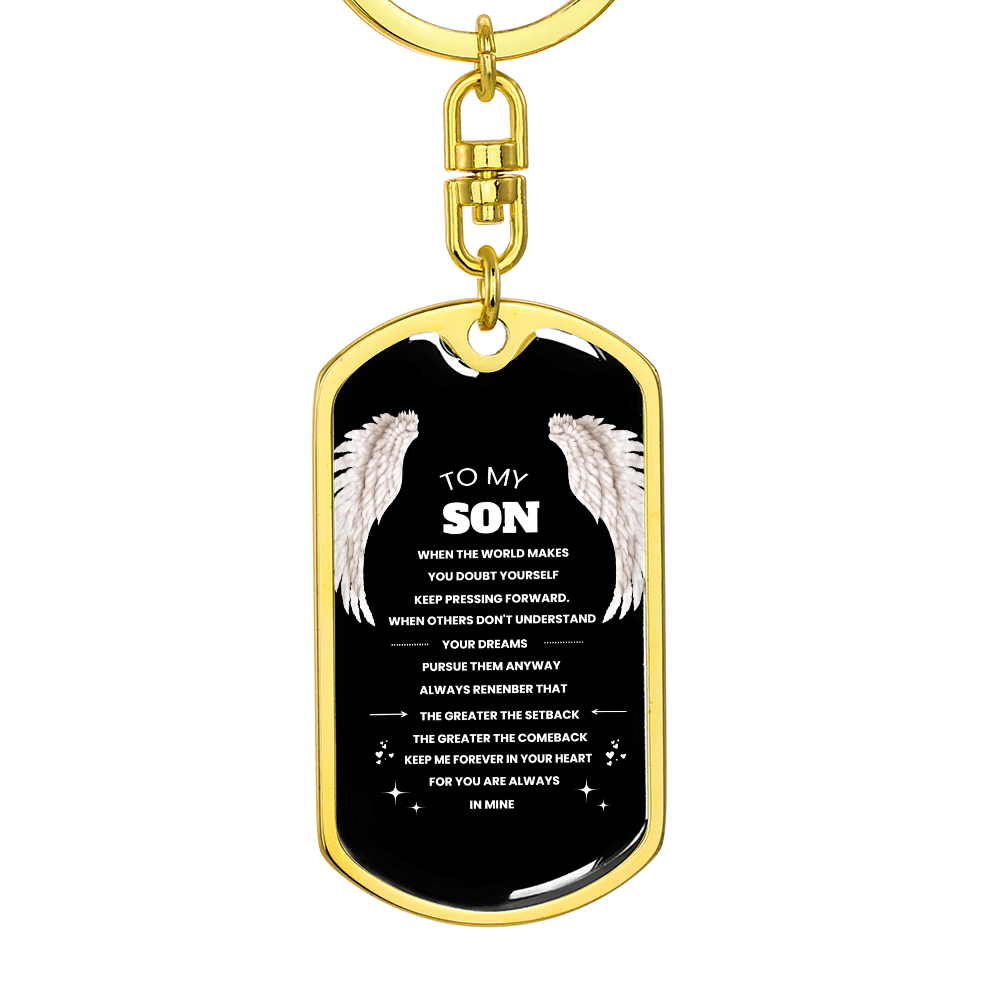 To Son | Keep Pressing Forward | Personilized Option | Dog Tag