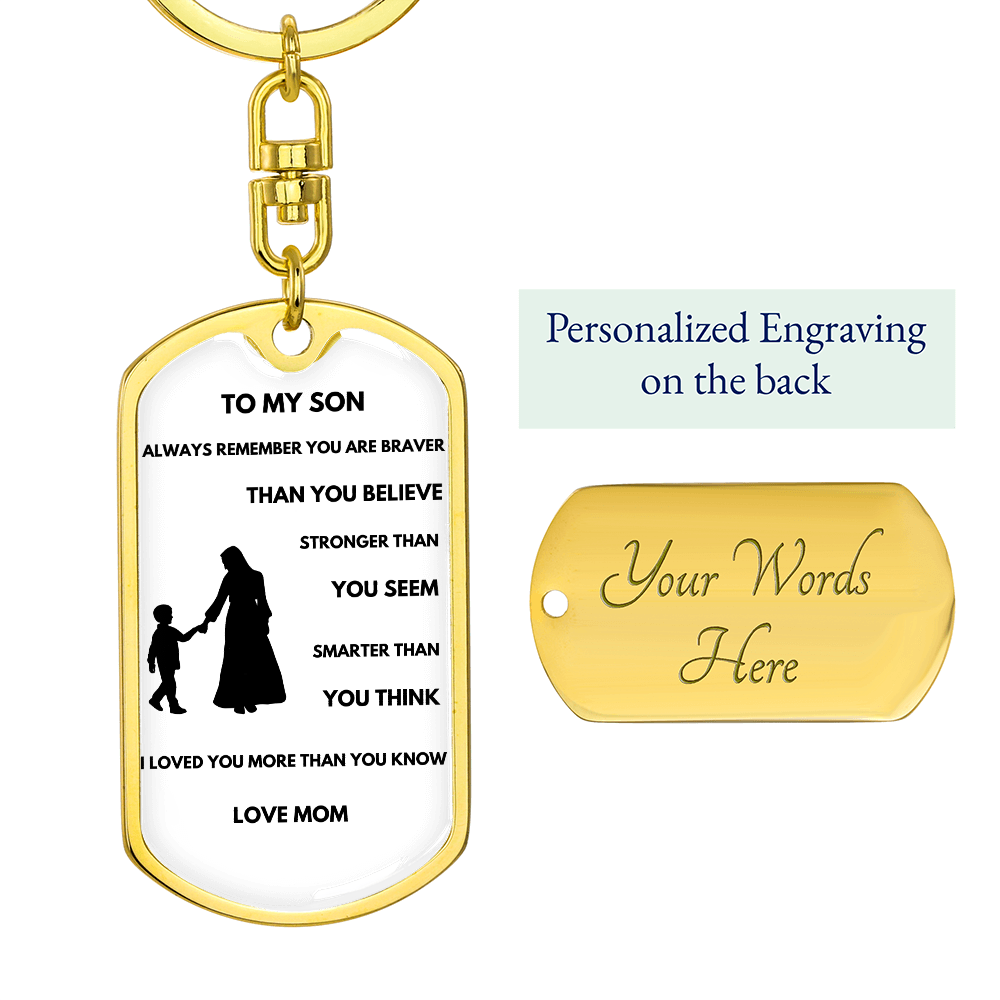 From Mom To Son | Smarter Thaan You Think |  Personilized Option Dog Tag