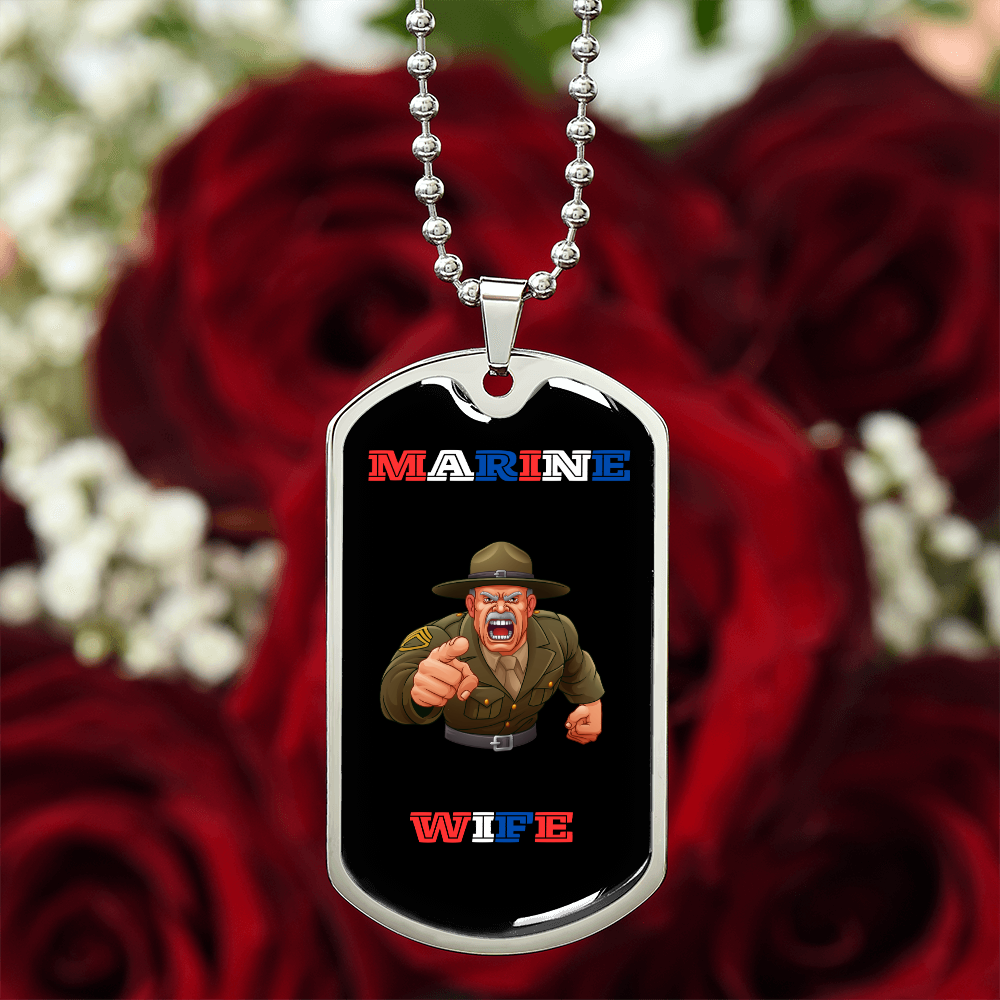 Marine Wife | Luxury Personilized Option Dog Tag Necklace