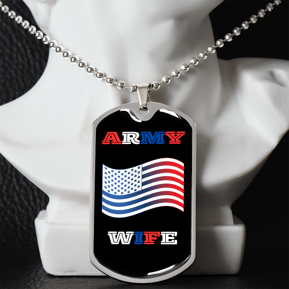 Army Wife | Luxury Personilized Option Dog Tag Necklace