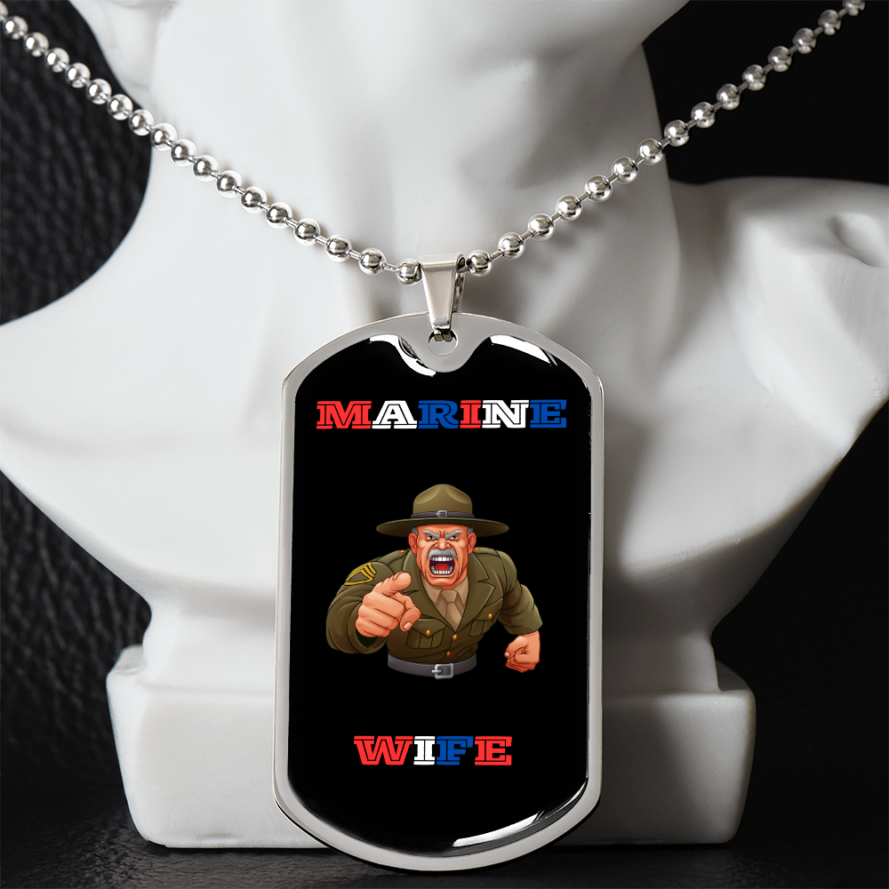 Marine Wife | Luxury Personilized Option Dog Tag Necklace