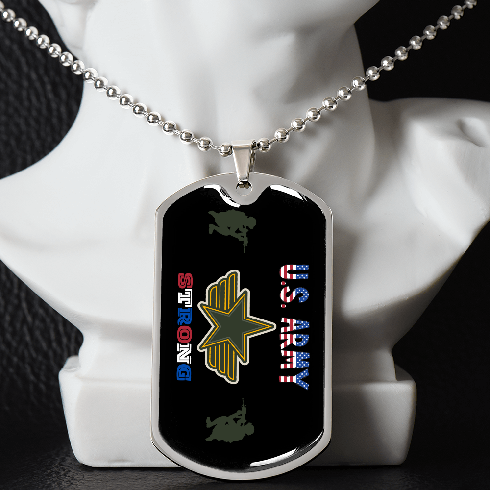 Army Strong | Personilized Option Luxury Dog Tag Necklace