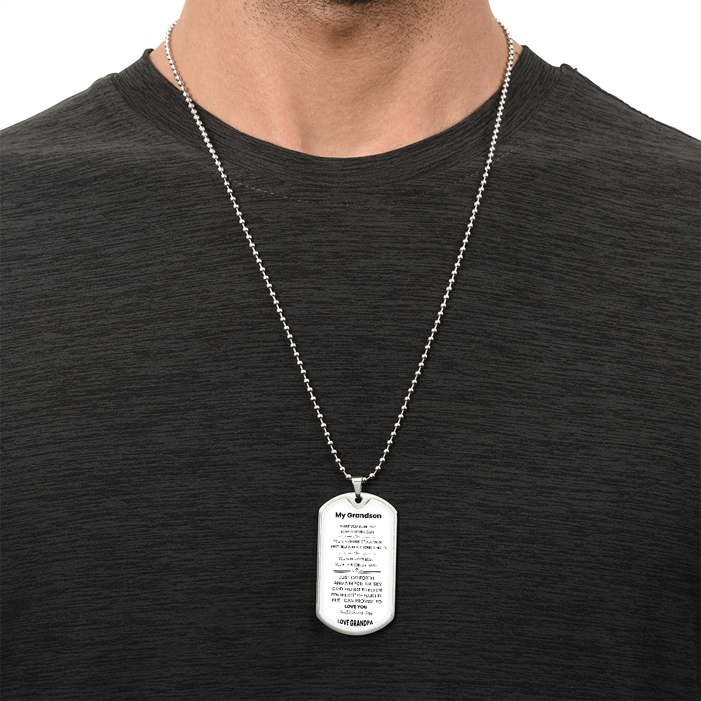 Grandson | Luxury Personilized Option Dog Tag | Grandpa