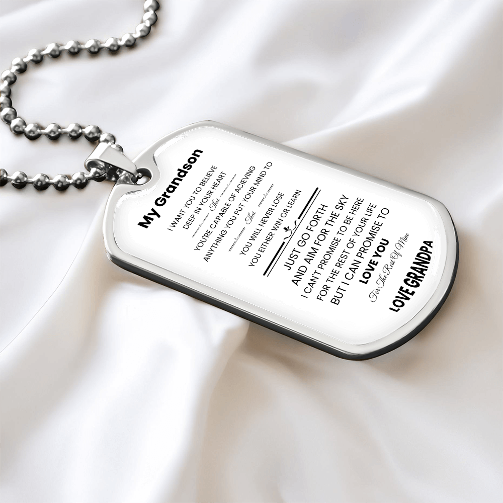 Grandson | Luxury Personilized Option Dog Tag | Grandpa