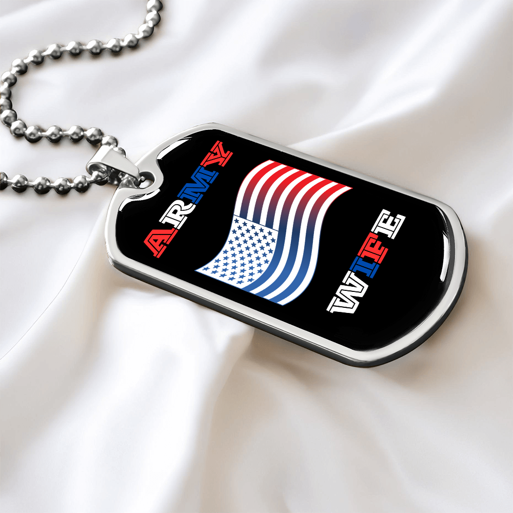 Army Wife | Luxury Personilized Option Dog Tag Necklace