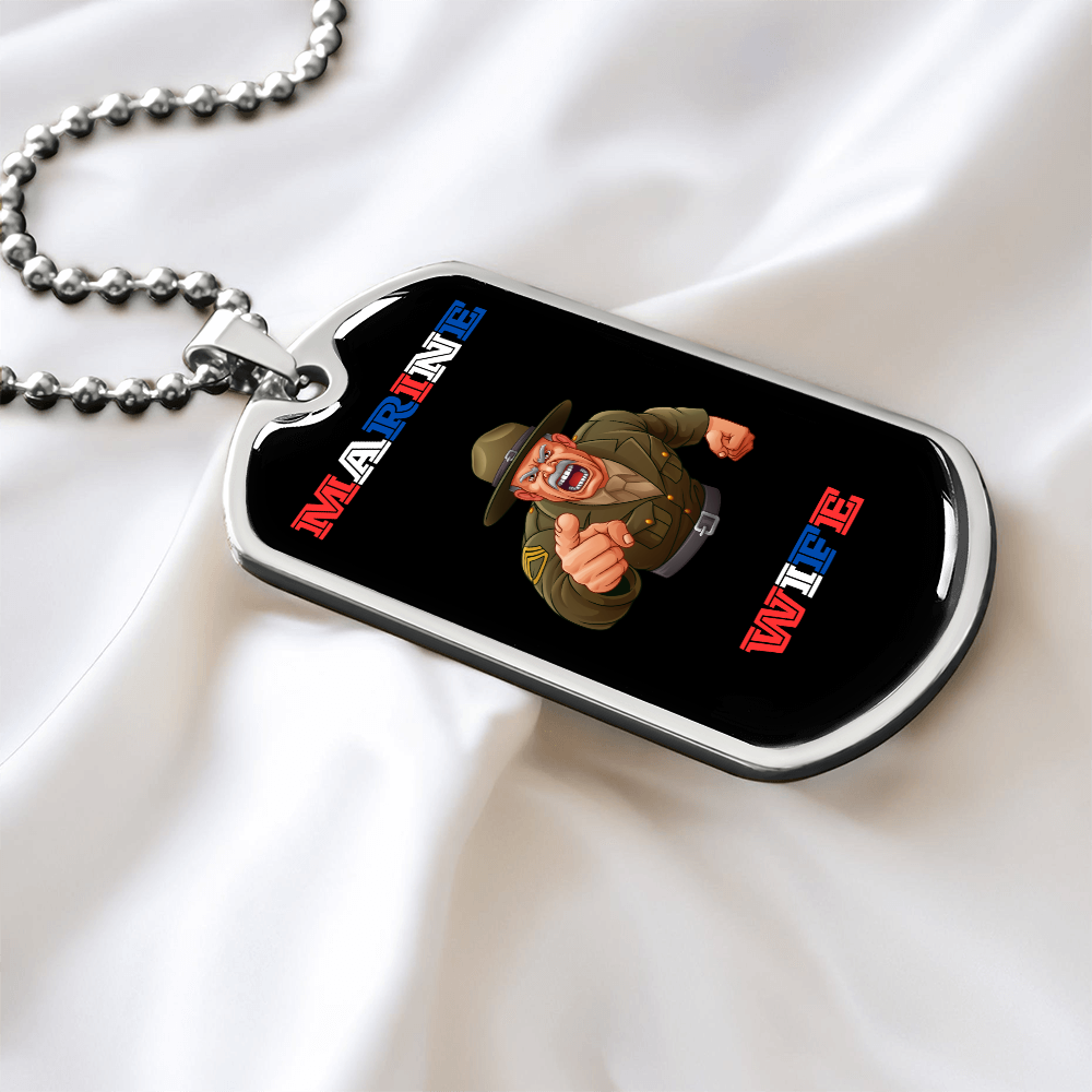 Marine Wife | Luxury Personilized Option Dog Tag Necklace