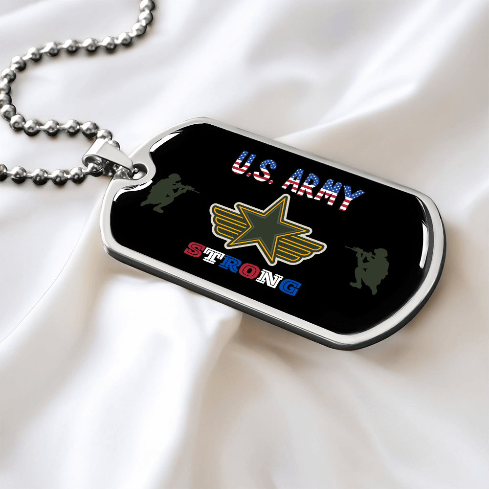 Army Strong | Personilized Option Luxury Dog Tag Necklace