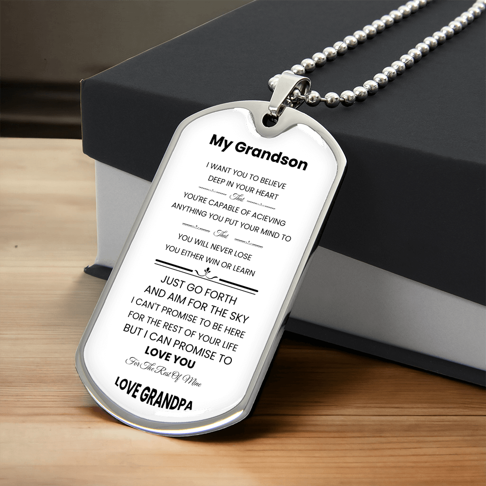 Grandson | Luxury Personilized Option Dog Tag | Grandpa