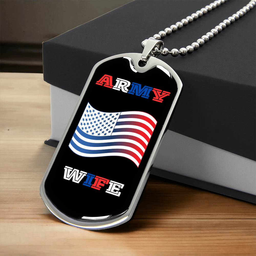 Army Wife | Luxury Personilized Option Dog Tag Necklace