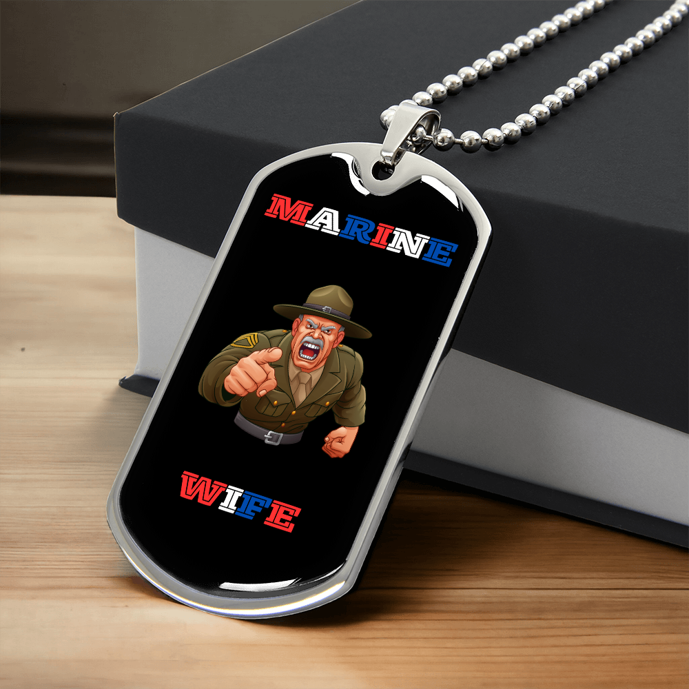 Marine Wife | Luxury Personilized Option Dog Tag Necklace