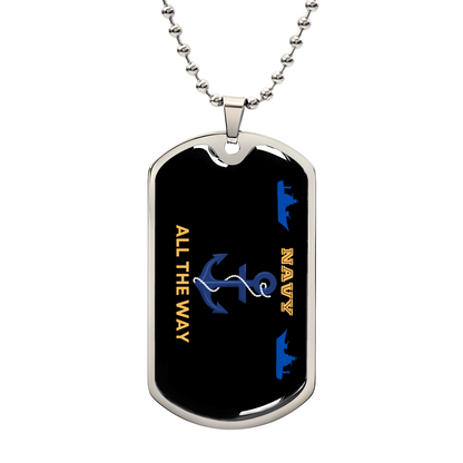 Navy All The Way | Personilized Optiom Luxury Dog Tag Necklace