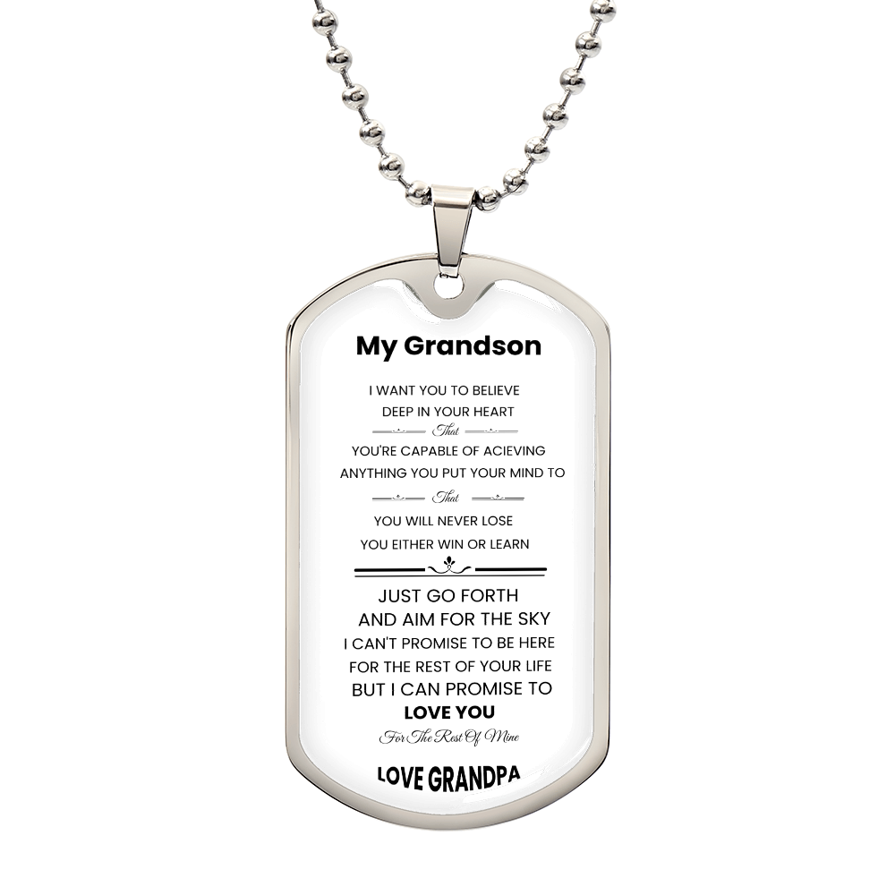 Grandson | Luxury Personilized Option Dog Tag | Grandpa