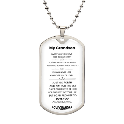 Grandson | Luxury Personilized Option Dog Tag | Grandpa