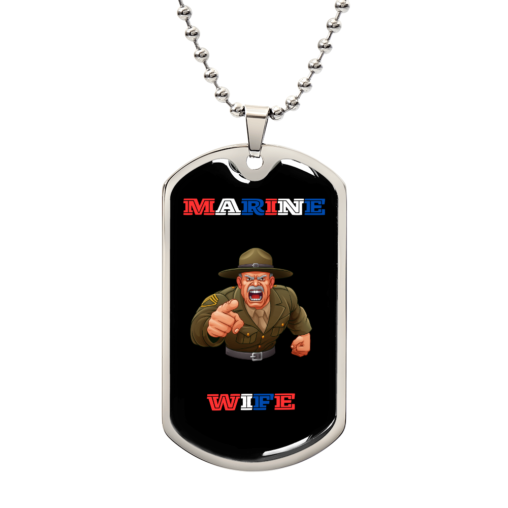 Marine Wife | Luxury Personilized Option Dog Tag Necklace