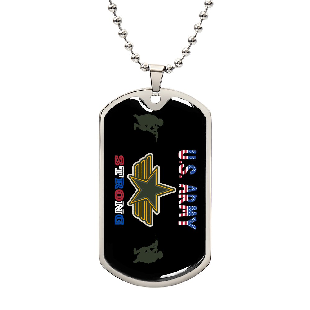 Army Strong | Personilized Option Luxury Dog Tag Necklace