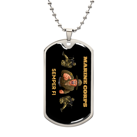 Marine Corps |  Personilized Option Luxury Dog Tag Necklace