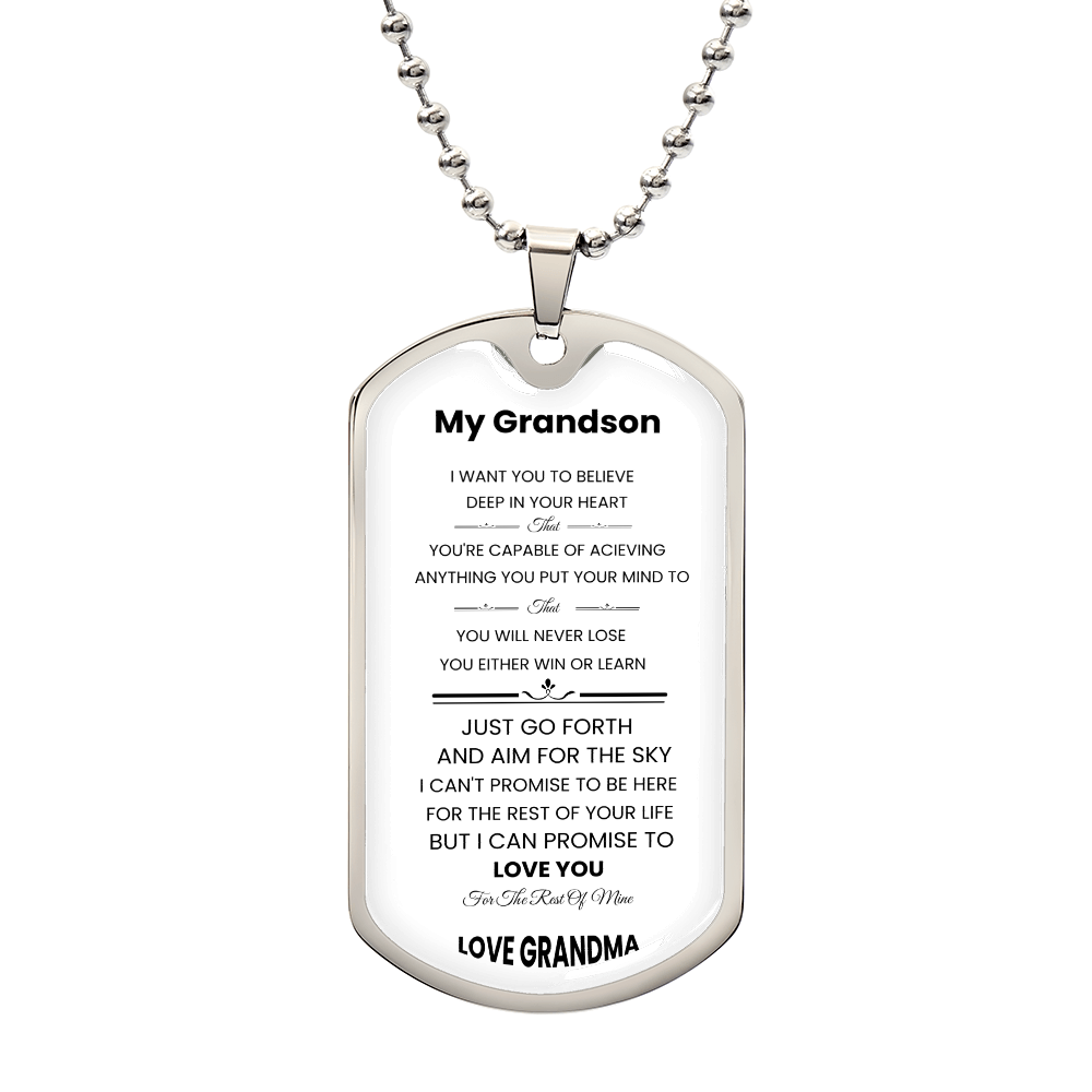 My Grandson | Luxury Personilized Option Dog Tag || Grandma