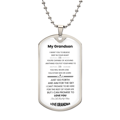 My Grandson | Luxury Personilized Option Dog Tag || Grandma