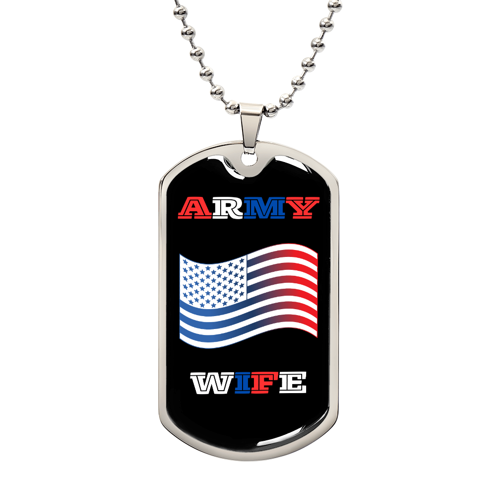 Army Wife | Luxury Personilized Option Dog Tag Necklace