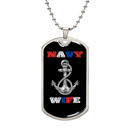 Navy Wife | Luxury Personilized Option Dog Tag Necklace