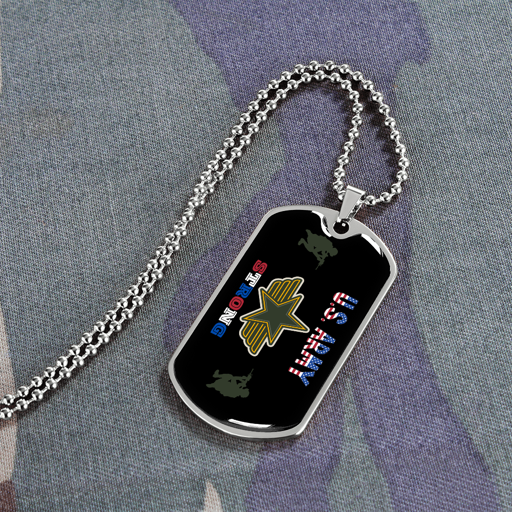 Army Strong | Personilized Option Luxury Dog Tag Necklace