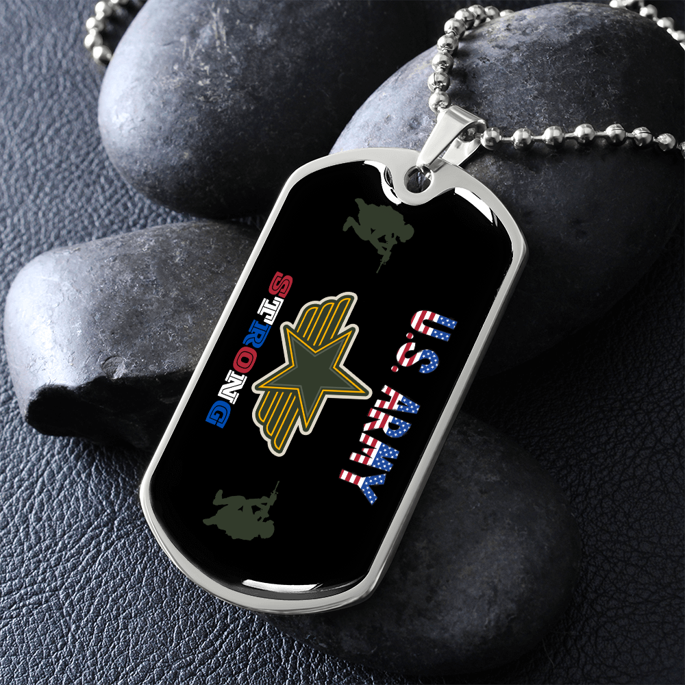 Army Strong | Personilized Option Luxury Dog Tag Necklace