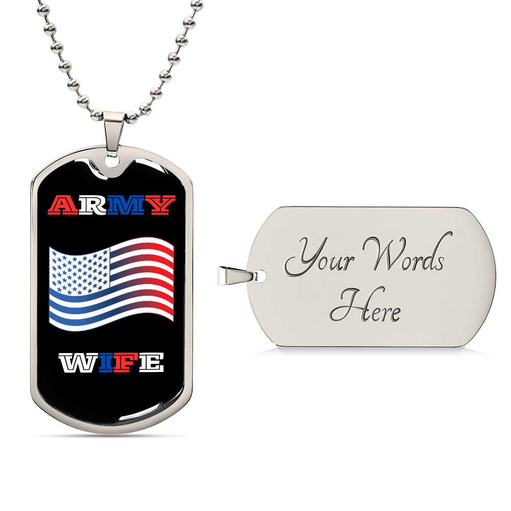 Army Wife | Luxury Personilized Option Dog Tag Necklace