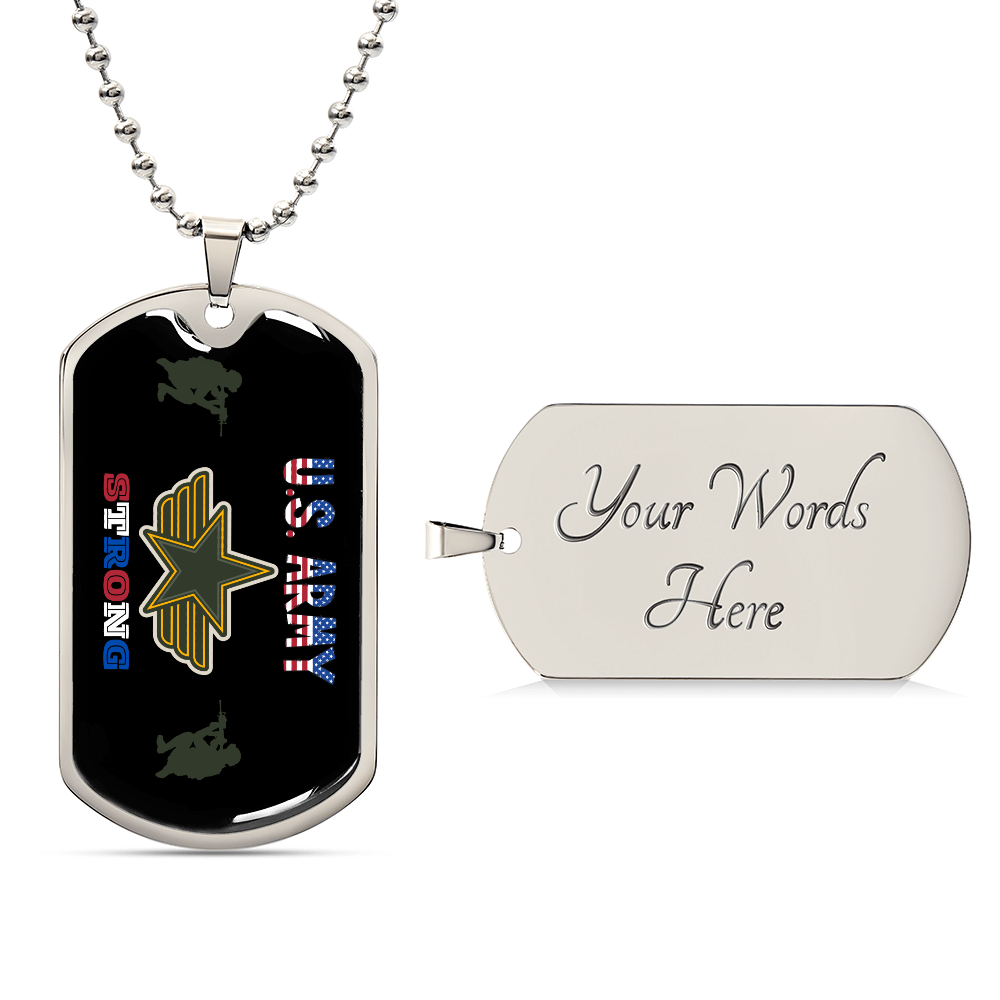 Army Strong | Personilized Option Luxury Dog Tag Necklace