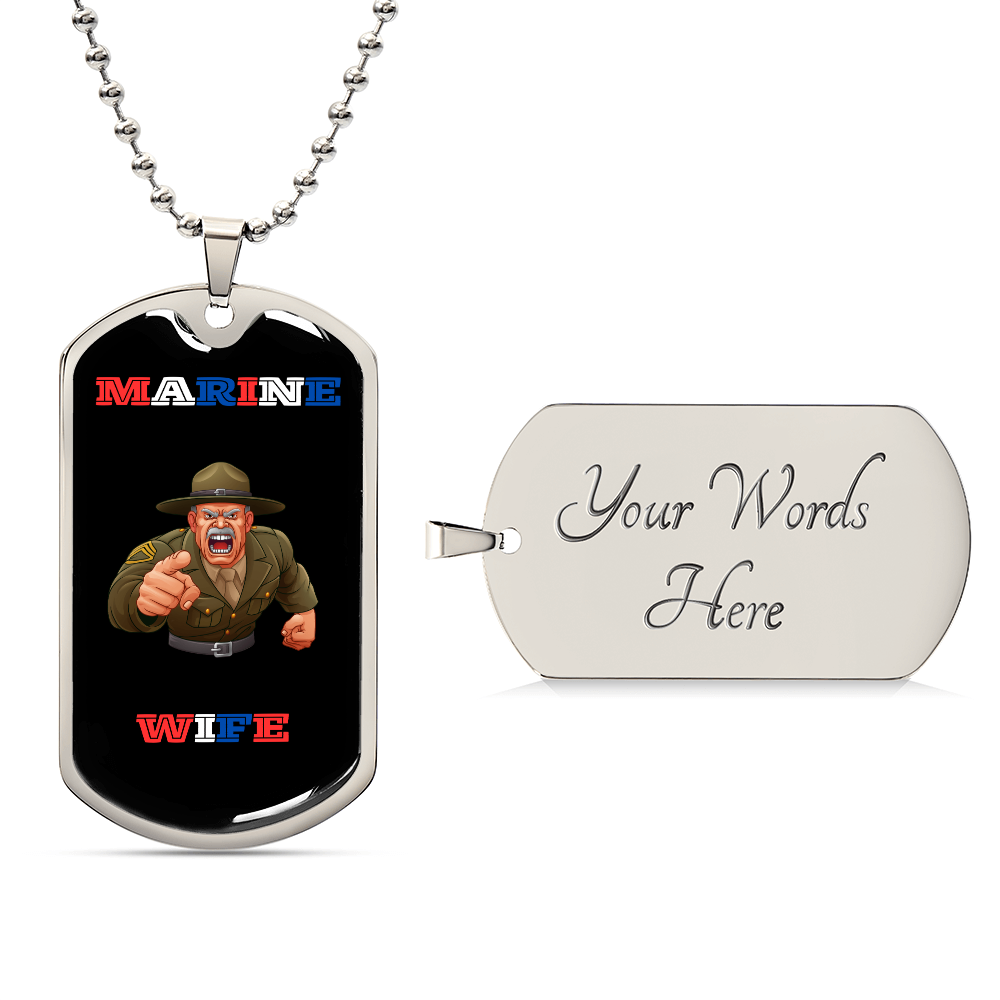 Marine Wife | Luxury Personilized Option Dog Tag Necklace