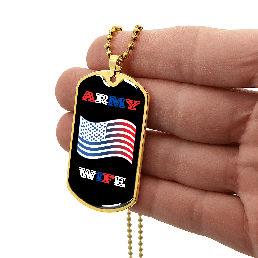 Army Wife | Luxury Personilized Option Dog Tag Necklace