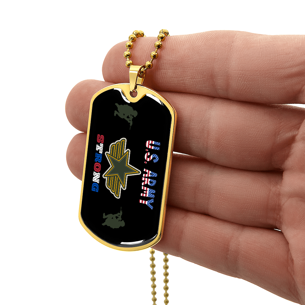 Army Strong | Personilized Option Luxury Dog Tag Necklace