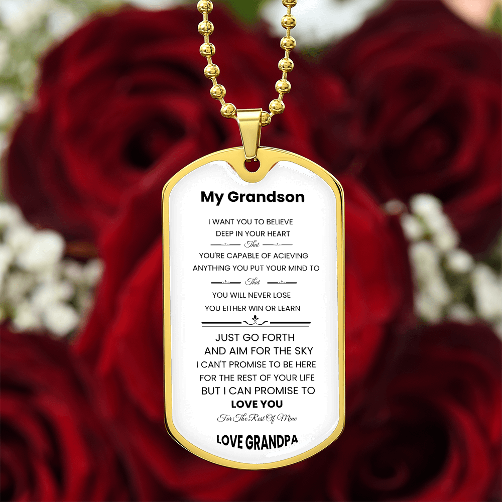 Grandson | Luxury Personilized Option Dog Tag | Grandpa