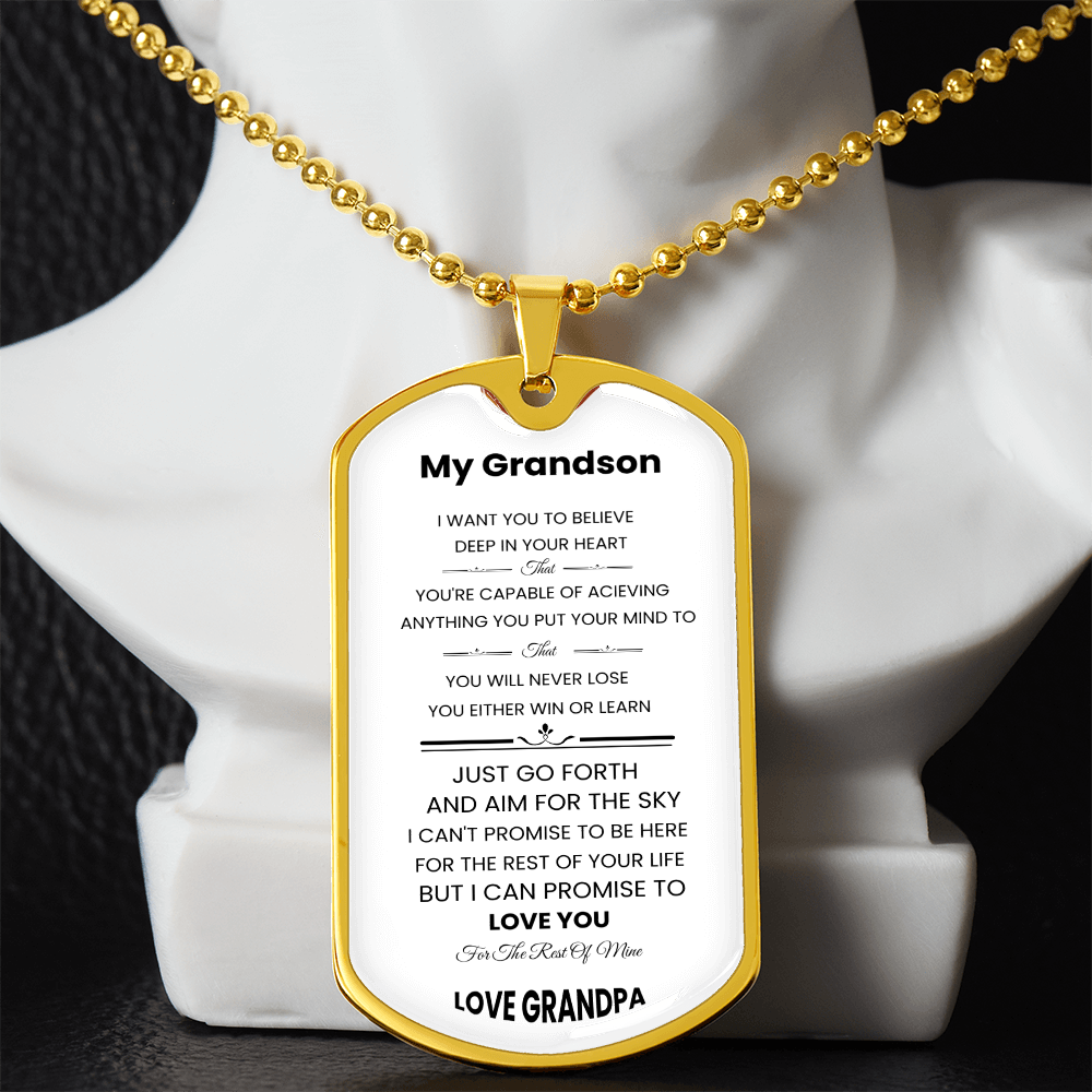 Grandson | Luxury Personilized Option Dog Tag | Grandpa