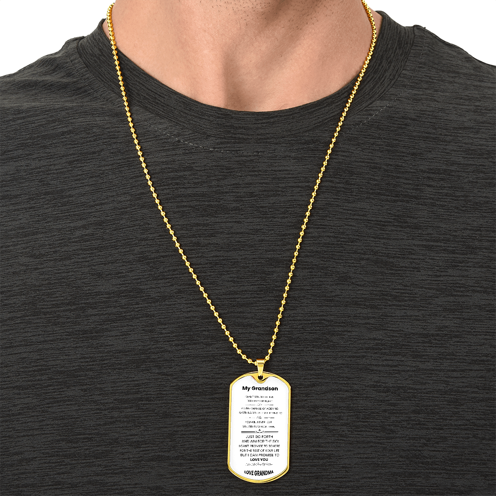 My Grandson | Luxury Personilized Option Dog Tag || Grandma