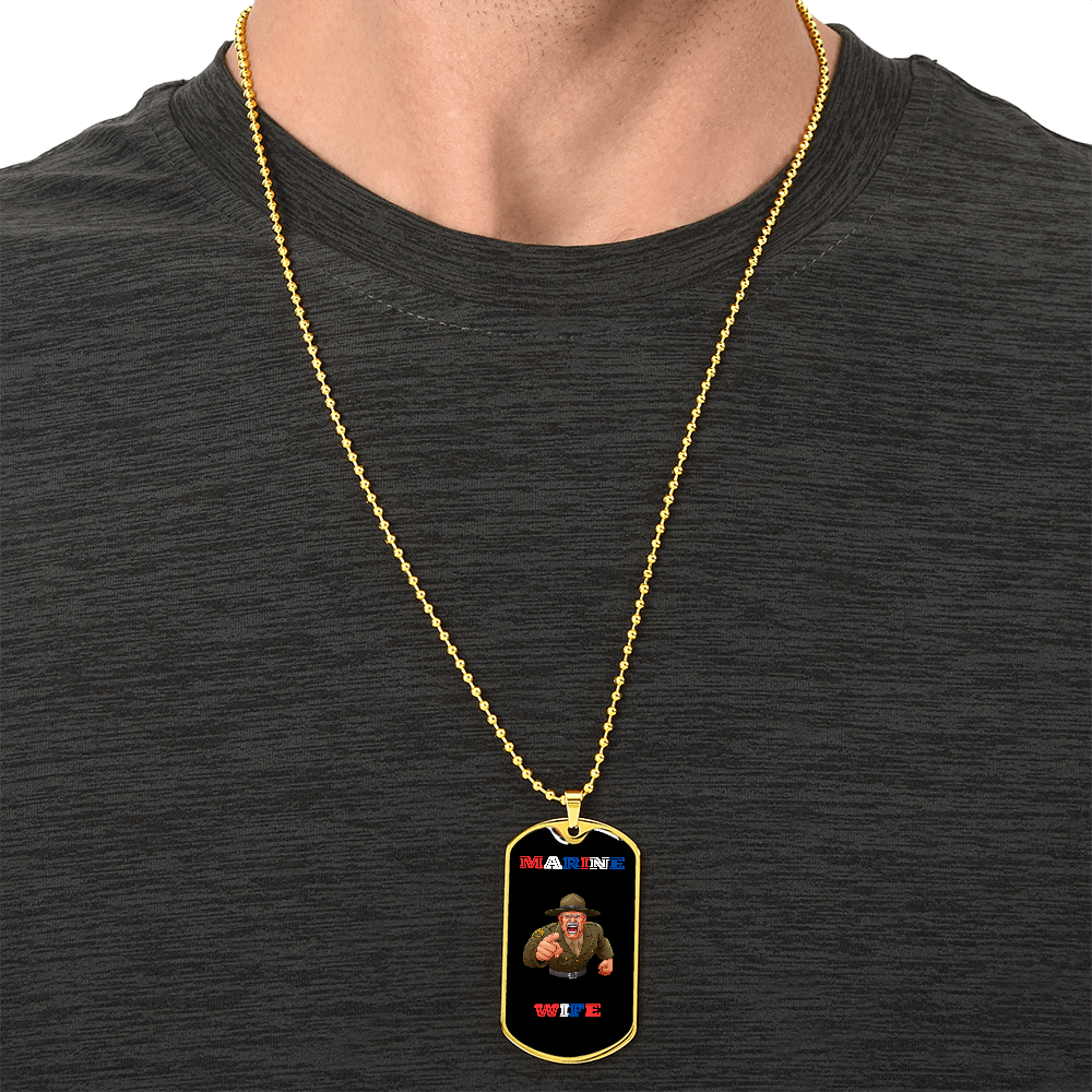 Marine Wife | Luxury Personilized Option Dog Tag Necklace