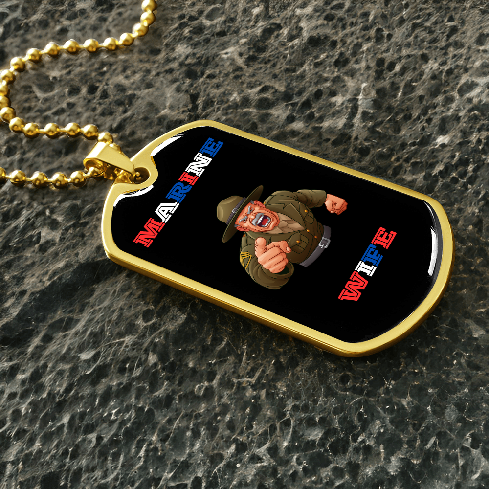 Marine Wife | Luxury Personilized Option Dog Tag Necklace