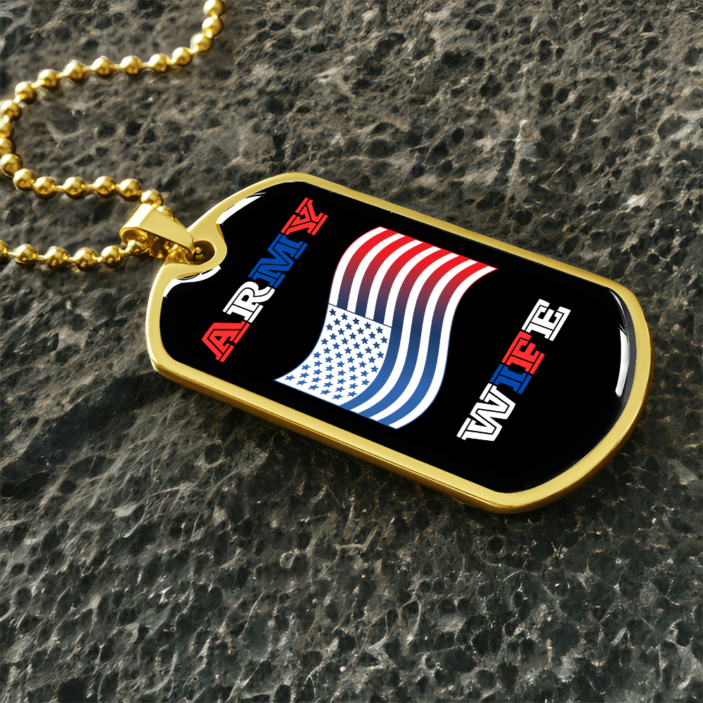 Army Wife | Luxury Personilized Option Dog Tag Necklace