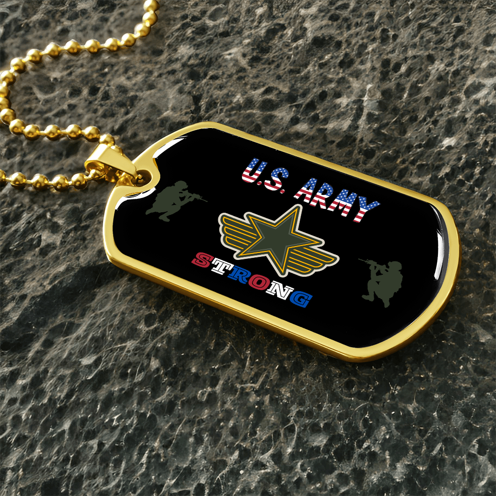 Army Strong | Personilized Option Luxury Dog Tag Necklace