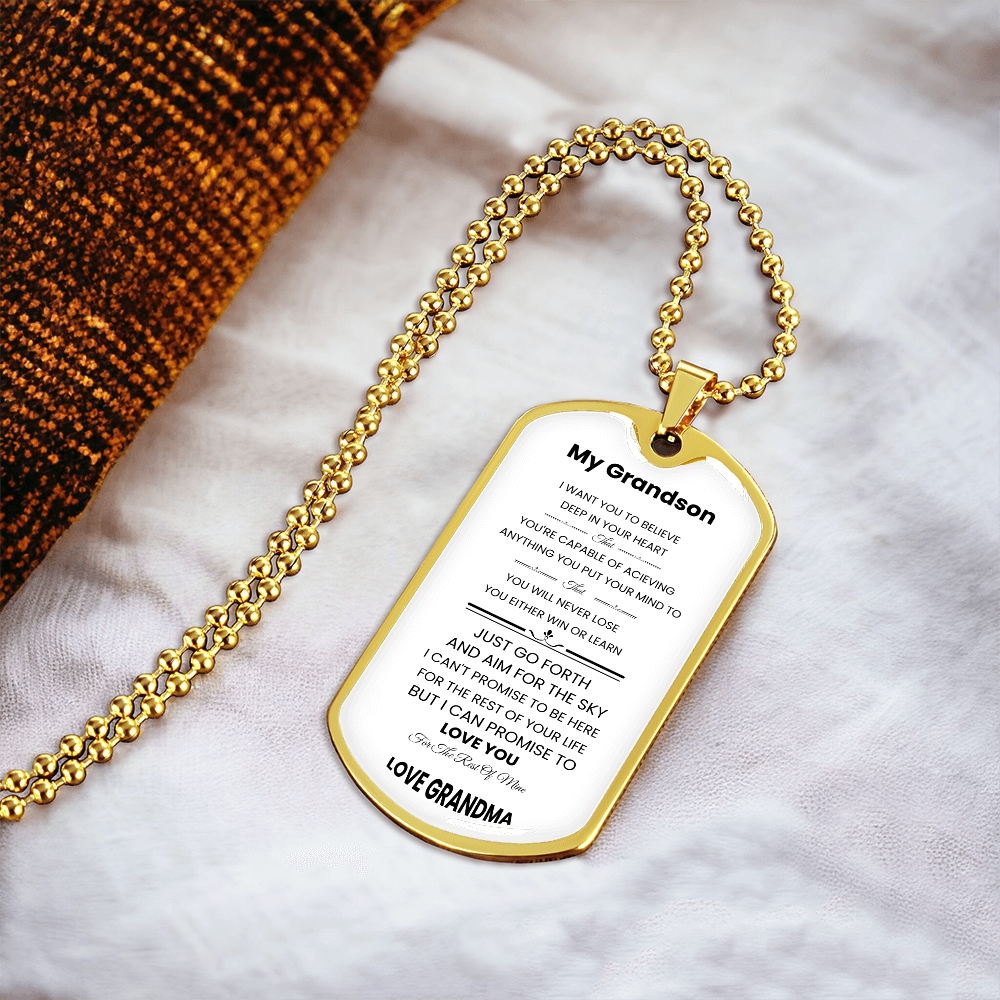 My Grandson | Luxury Personilized Option Dog Tag || Grandma