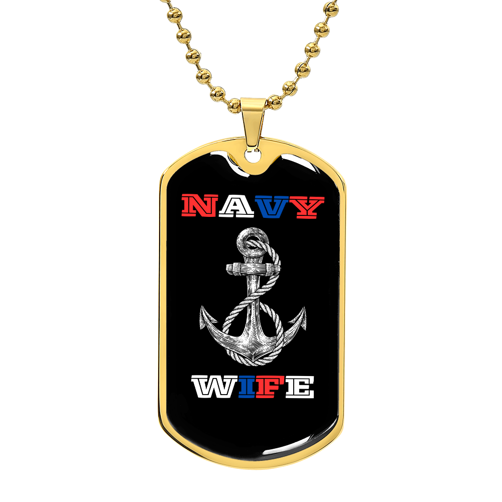 Navy Wife | Luxury Personilized Option Dog Tag Necklace