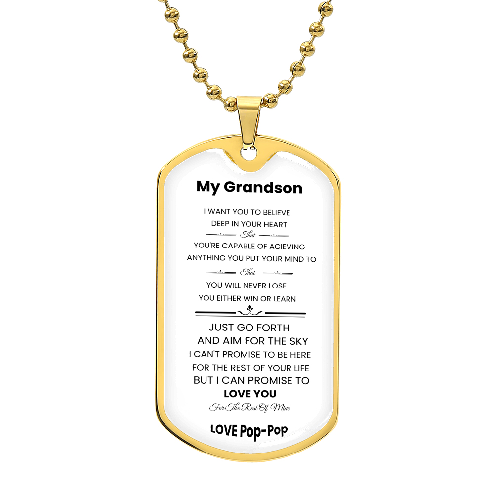 My Grandson | Luzury Personilized Option Dog Tag | Pop-Pop