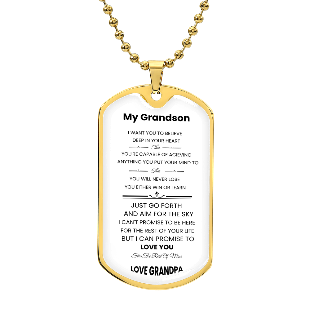 Grandson | Luxury Personilized Option Dog Tag | Grandpa