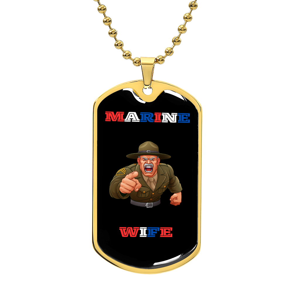 Marine Wife | Luxury Personilized Option Dog Tag Necklace