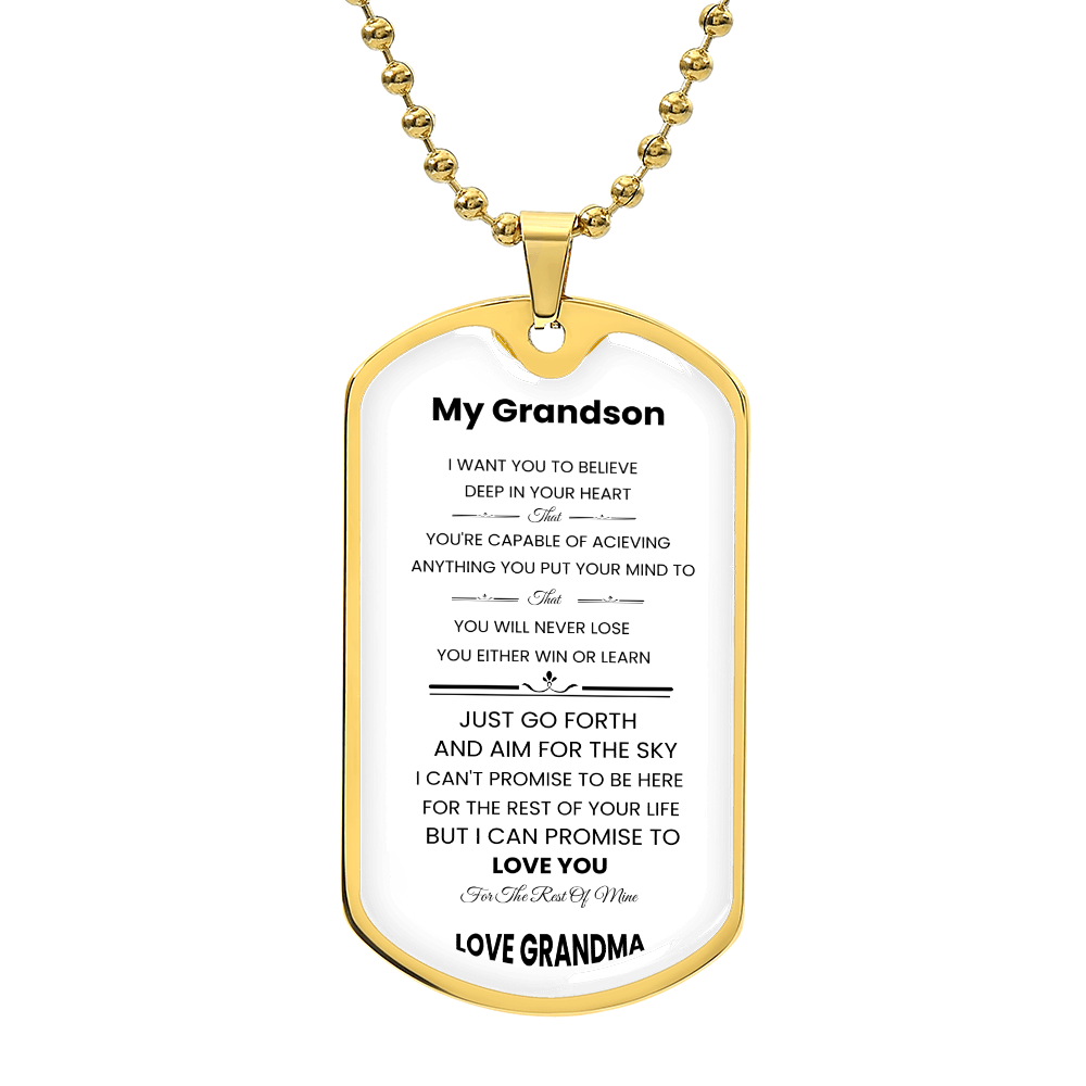 My Grandson | Luxury Personilized Option Dog Tag || Grandma