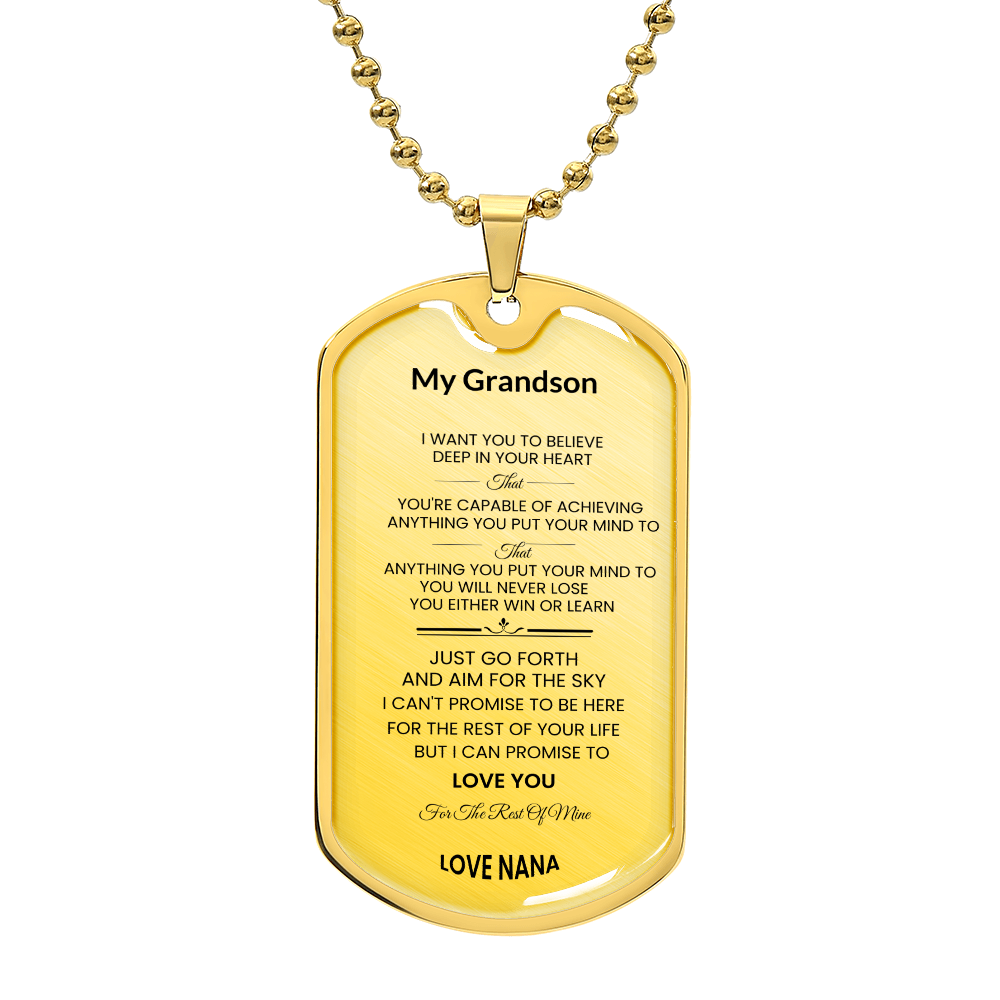 Grandson | Luxury Personilized Option Dog Tag | Nana