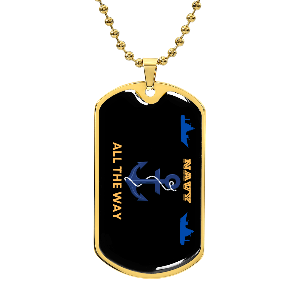 Navy All The Way | Personilized Optiom Luxury Dog Tag Necklace