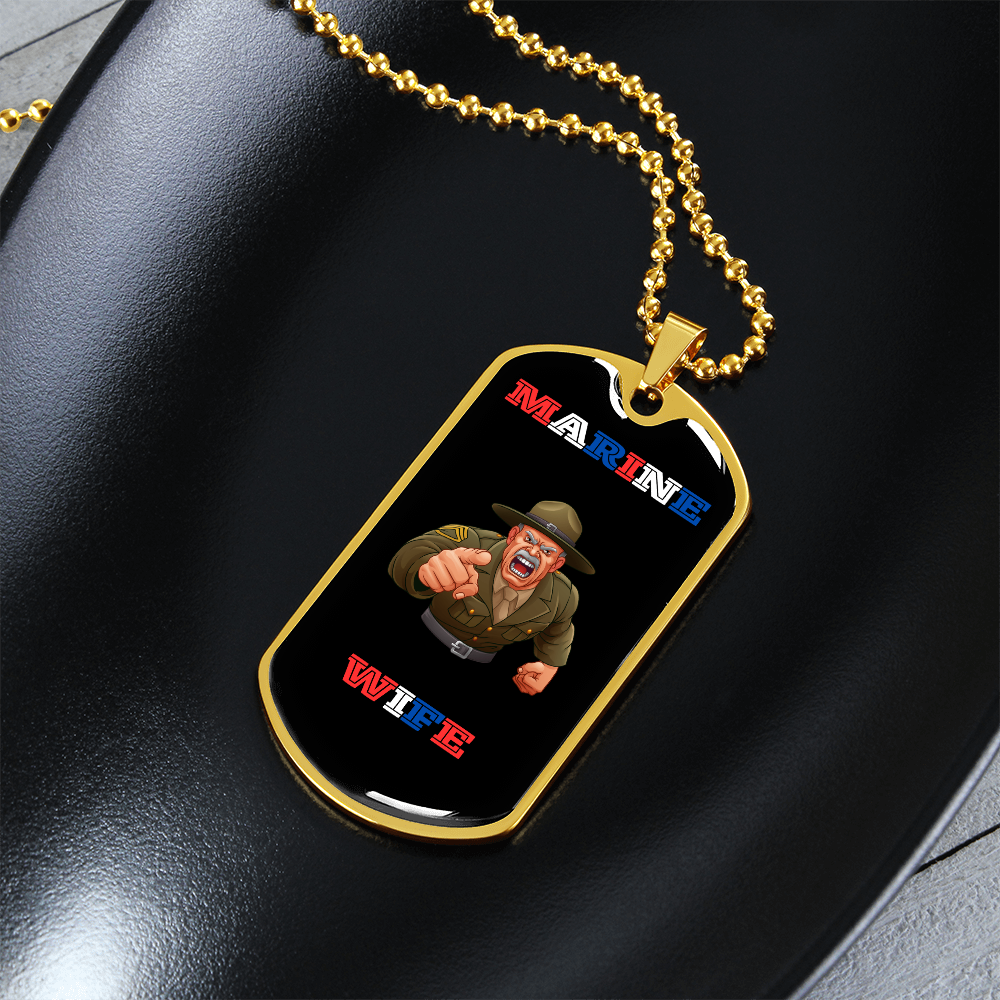 Marine Wife | Luxury Personilized Option Dog Tag Necklace