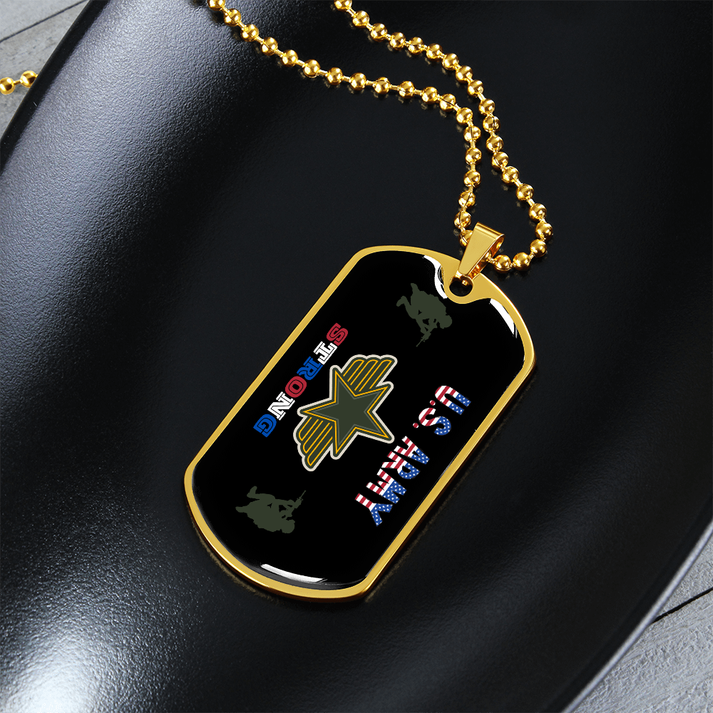 Army Strong | Personilized Option Luxury Dog Tag Necklace